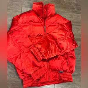 Vintage Head Skiwear Womens Size 8 Red Shiny Ski Jacket Ladies Puffer Down Coat